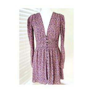 Zara Purple Floral Long Sleeve Dress